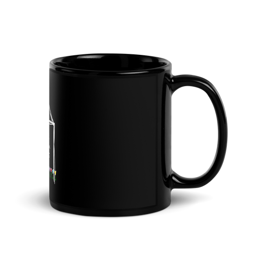 Home is Where the Happy Is Black Glossy Mug