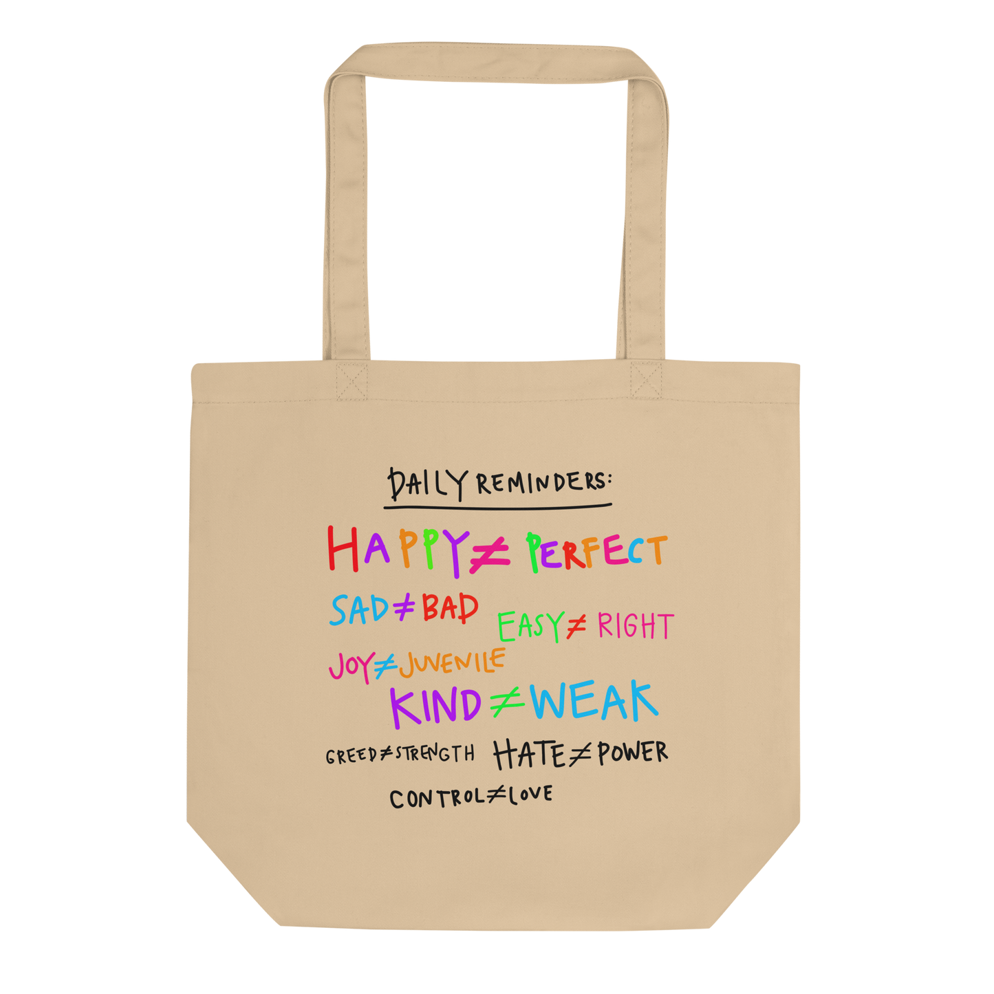 Daily Reminders Tan Eco Tote Bag