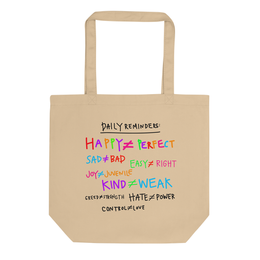 Daily Reminders Tan Eco Tote Bag