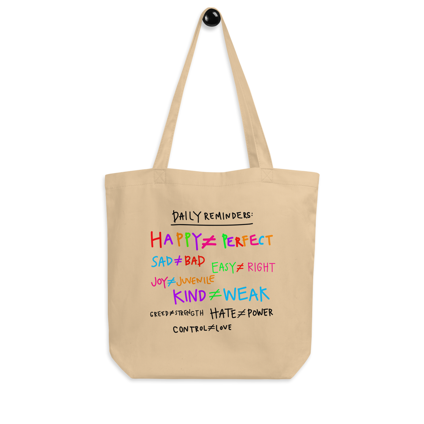 Daily Reminders Tan Eco Tote Bag