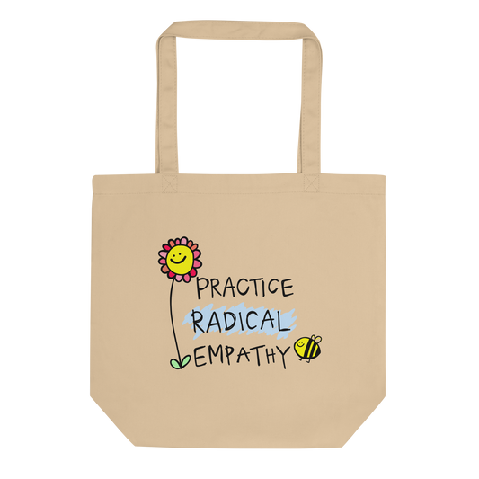 Practice Radical Empathy Doodle Tan Eco Tote Bag