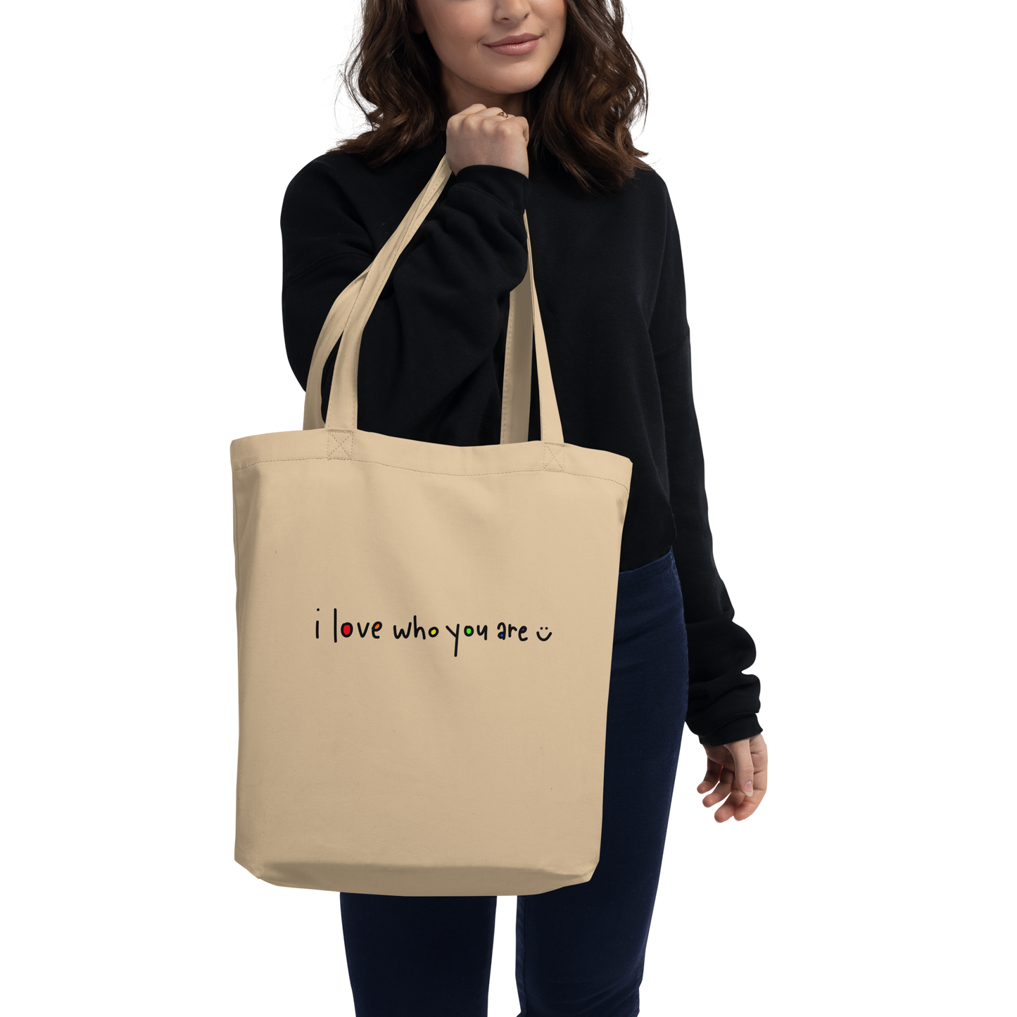 I Love Who You Are Tan Eco Tote Bag