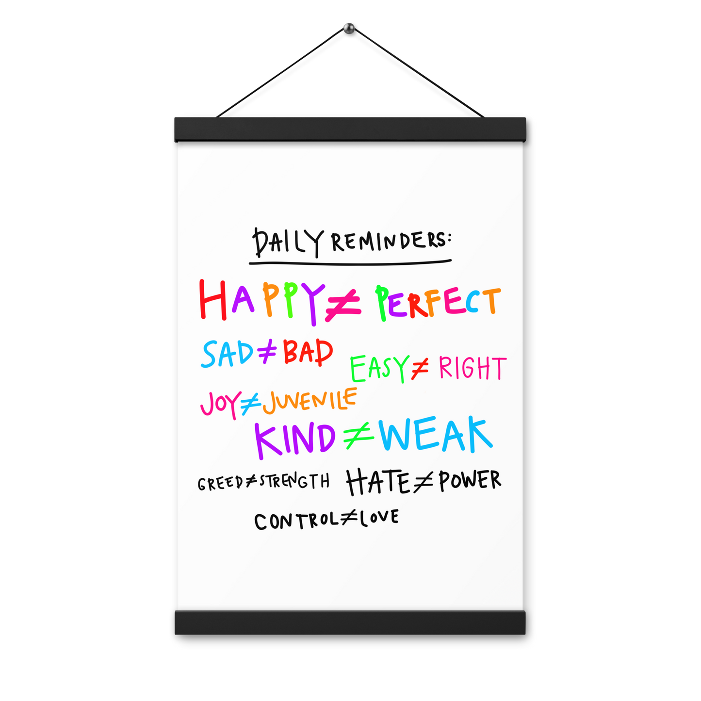 Daily Reminders Poster with Hangers