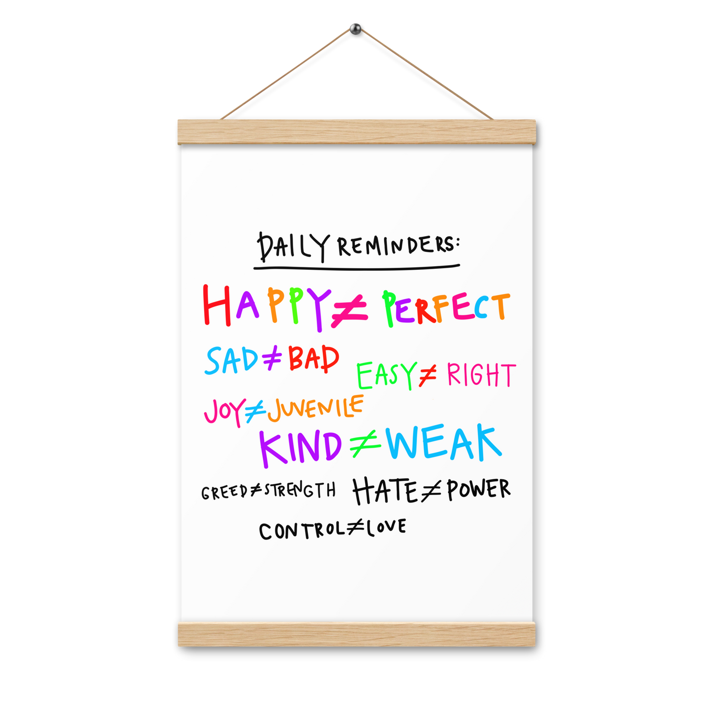 Daily Reminders Poster with Hangers