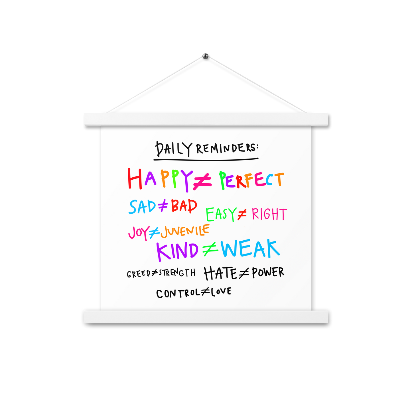 Daily Reminders Poster with Hangers