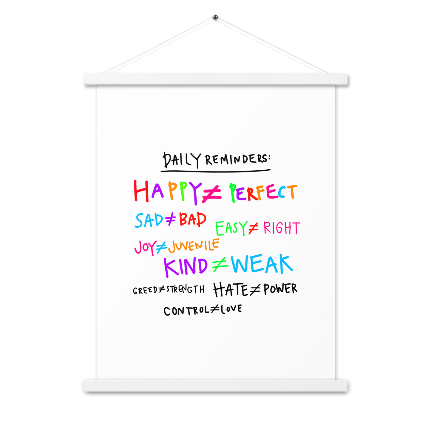 Daily Reminders Poster with Hangers