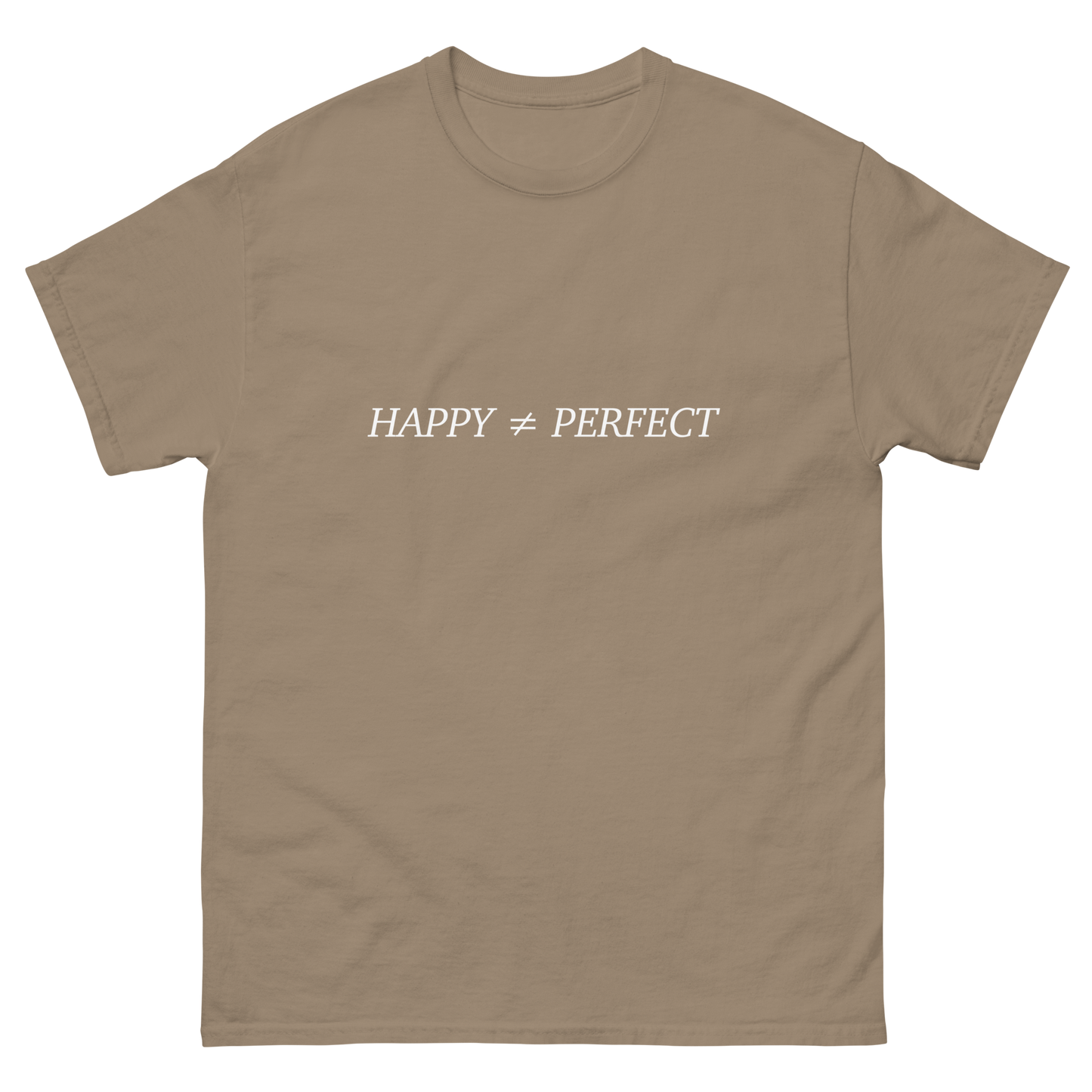 Happy Not Perfect White Typeface Classic Tee