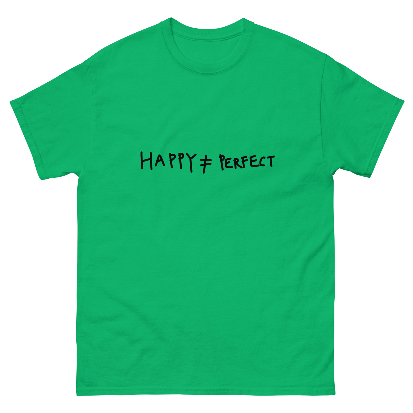 Happy Not Perfect Black Handwriting Classic Tee