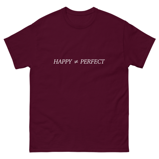 Happy Not Perfect White Typeface Classic Tee