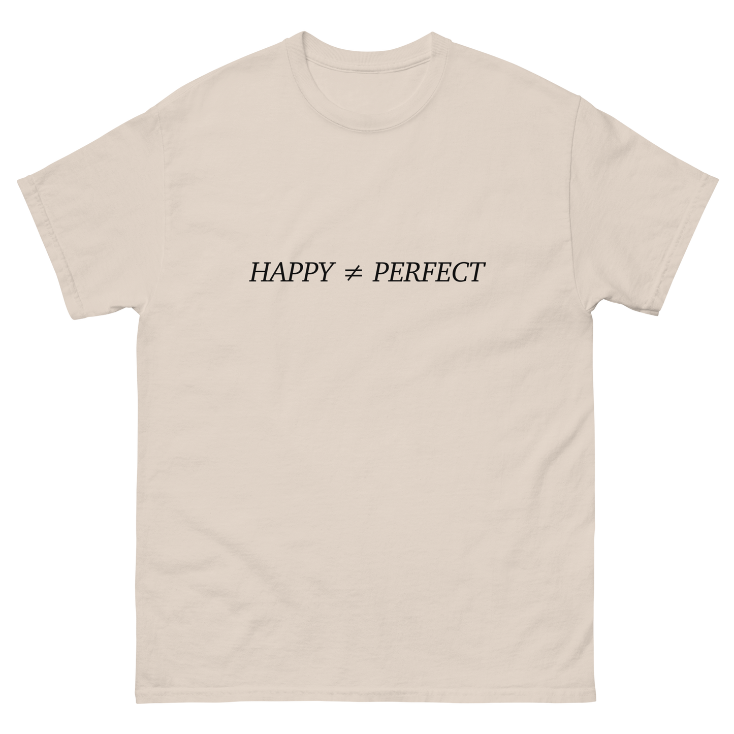 Happy Not Perfect Black Typeface Classic Tee