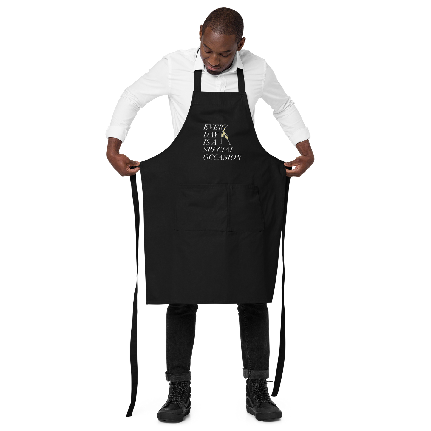 Every Day is a Special Occasion White Typeface Apron