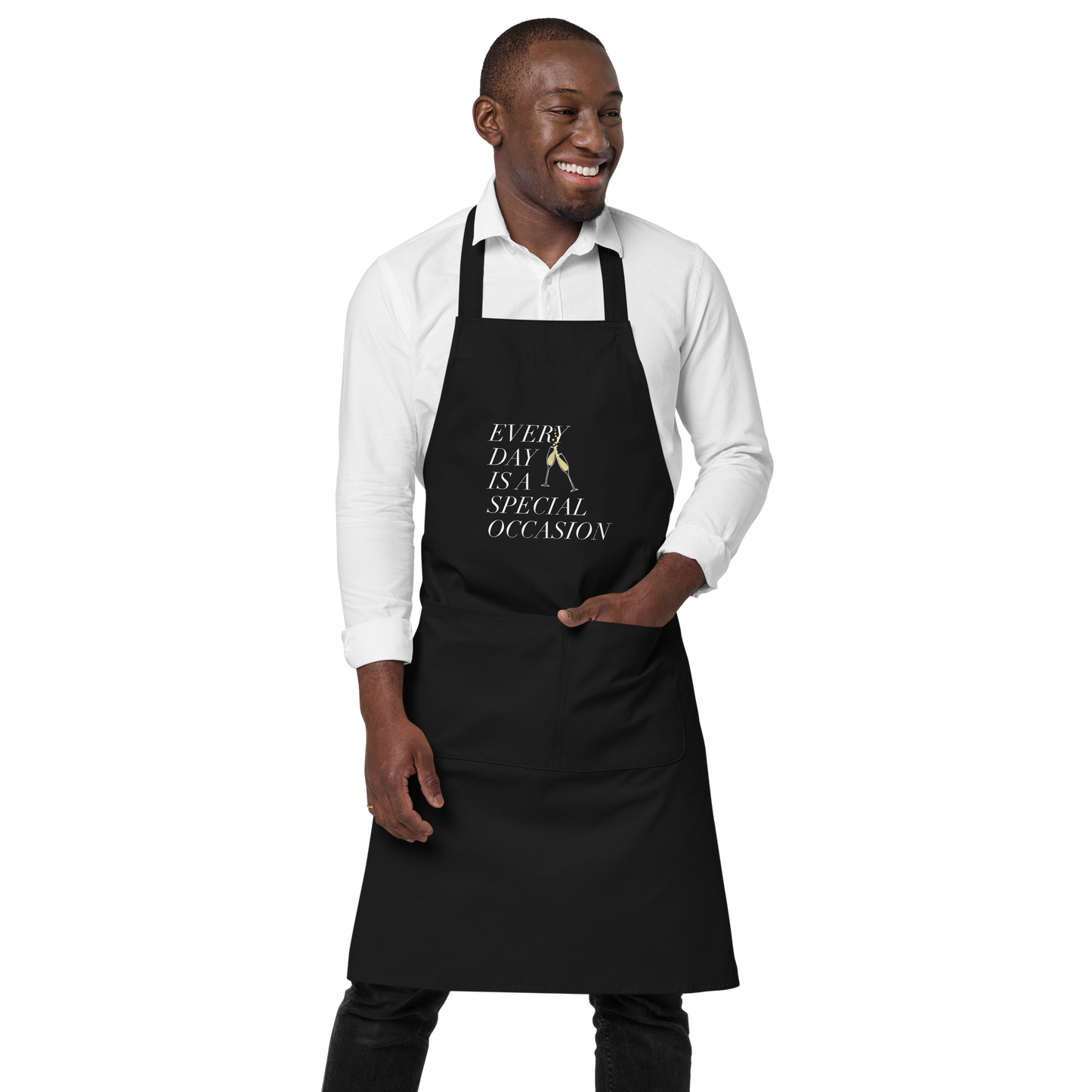 Every Day is a Special Occasion White Typeface Apron