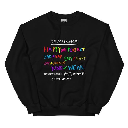 Daily Reminders Rainbow & White Writing Sweatshirt