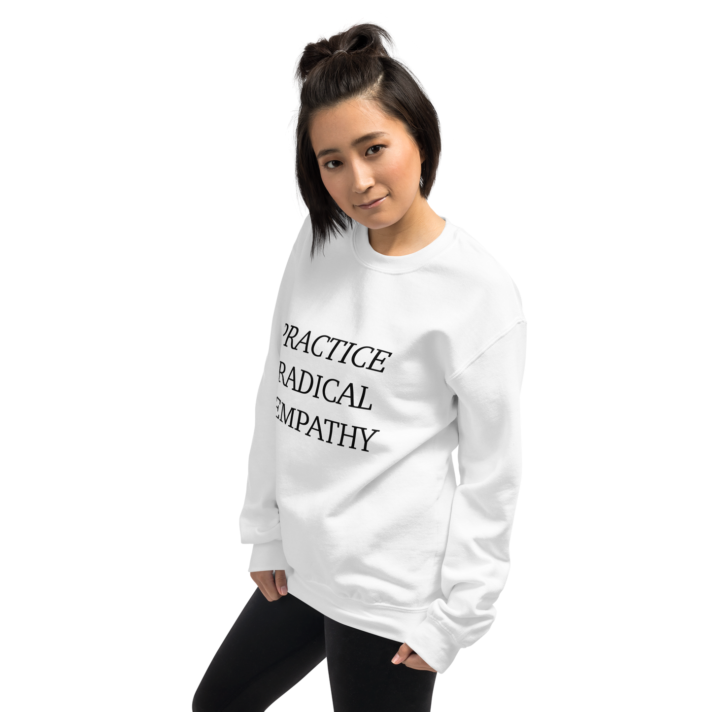 Practice Radical Empathy Black Typeface Sweatshirt