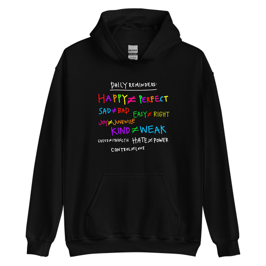 Daily Reminders Rainbow & White Writing Hoodie