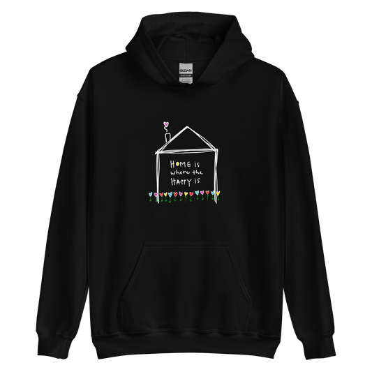 Home is Where the Happy Is White Writing Hoodie