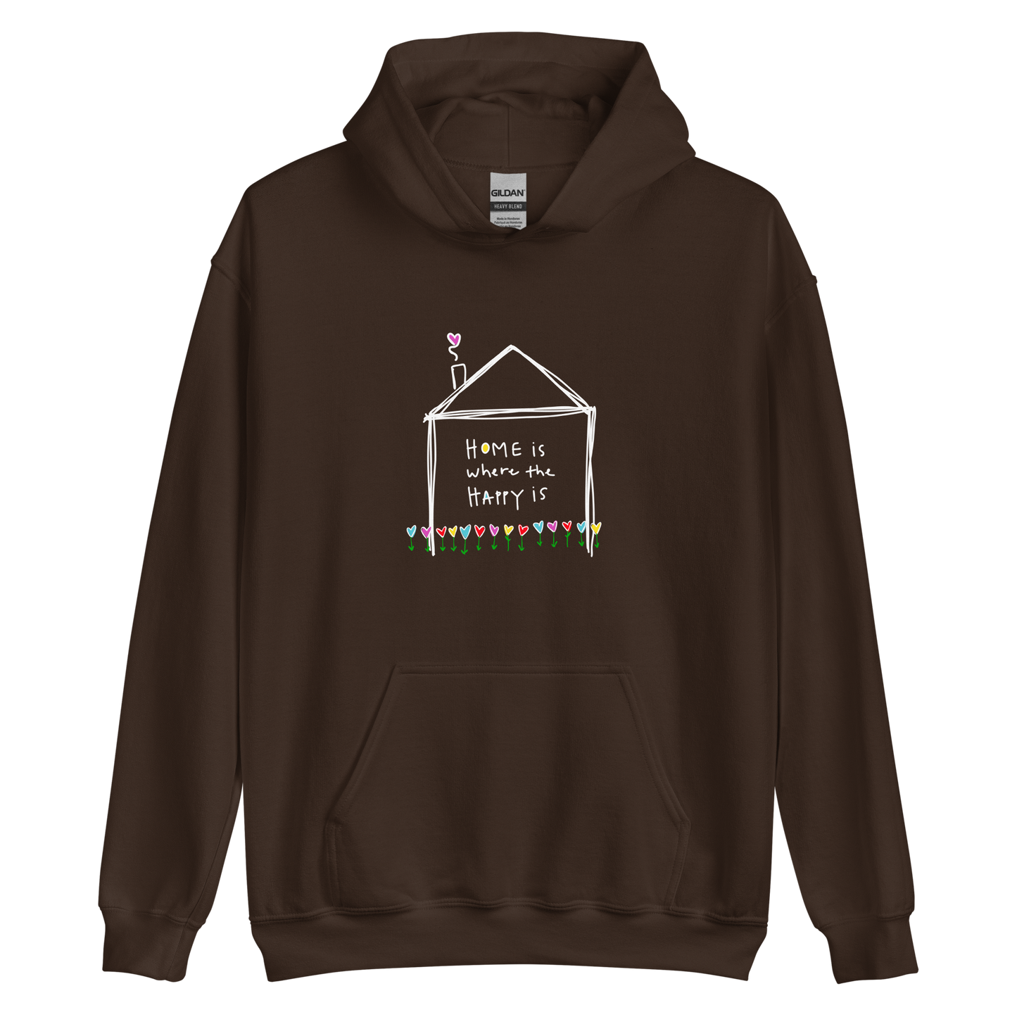 Home is Where the Happy Is White Writing Hoodie