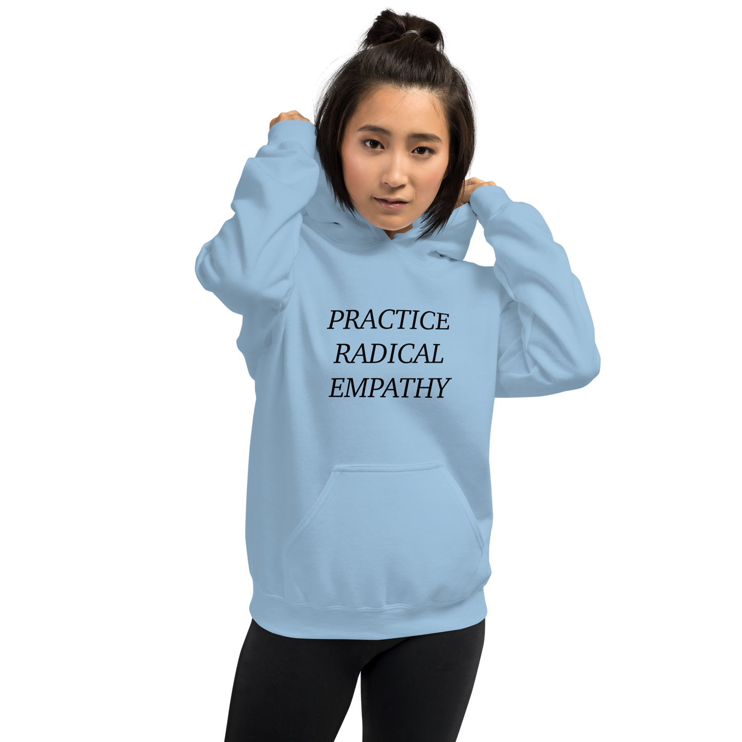 Practice Radical Empathy Black Typeface Hoodie