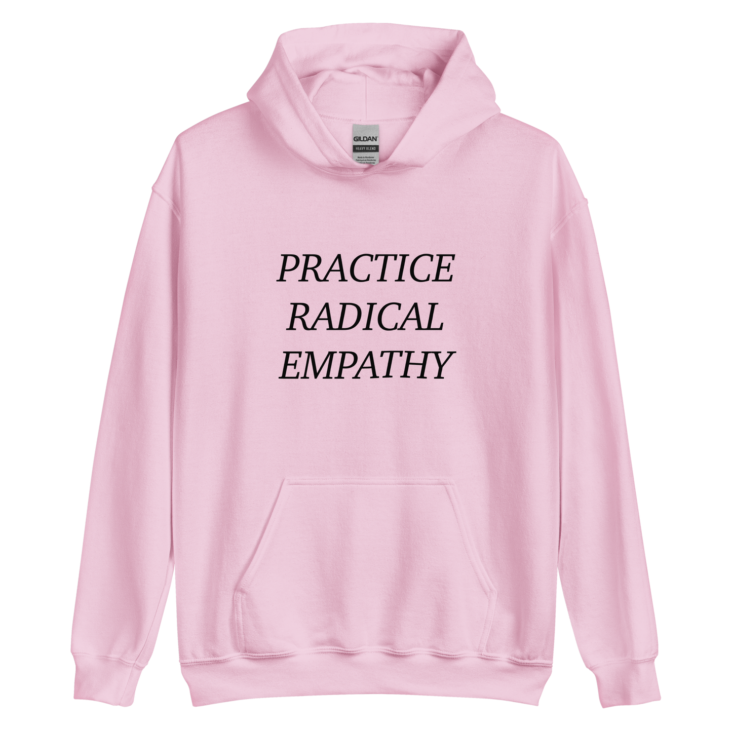 Practice Radical Empathy Black Typeface Hoodie