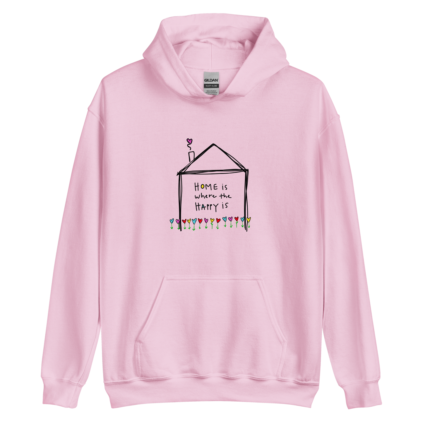 Home is Where the Happy Is Black Writing Hoodie