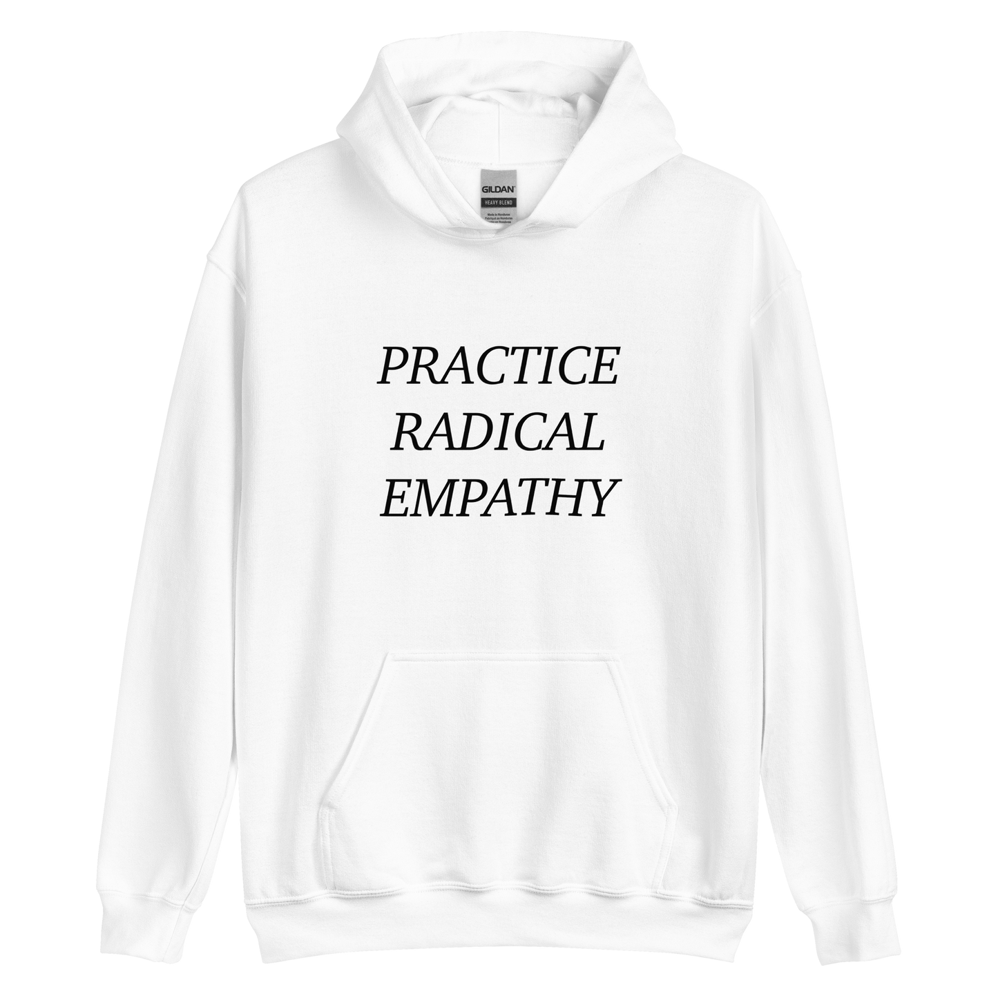 Practice Radical Empathy Black Typeface Hoodie