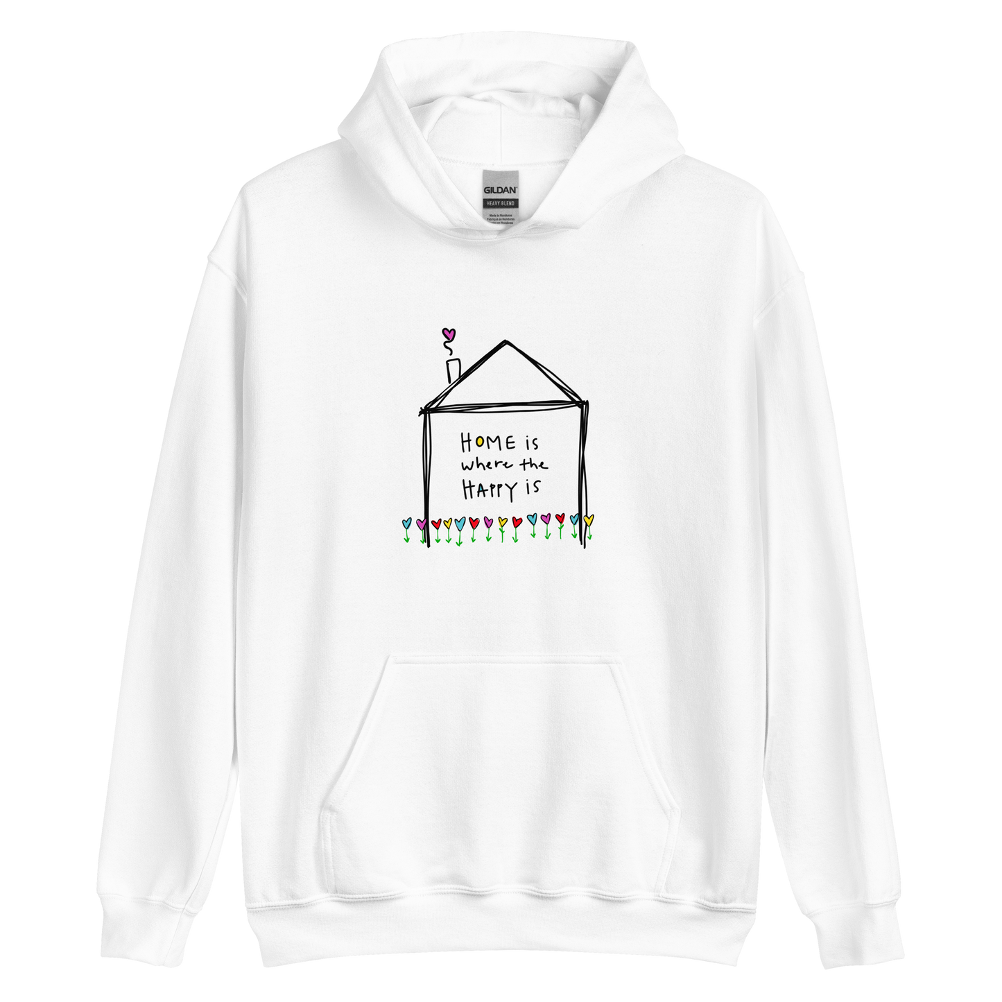 Home is Where the Happy Is Black Writing Hoodie