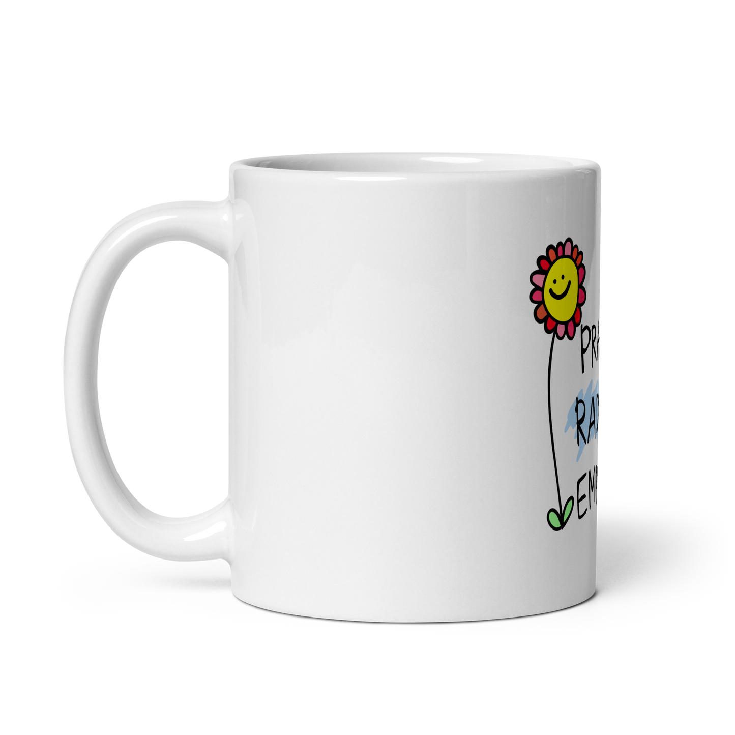 Practice Radical Empathy White Glossy Mug