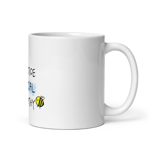 Practice Radical Empathy White Glossy Mug